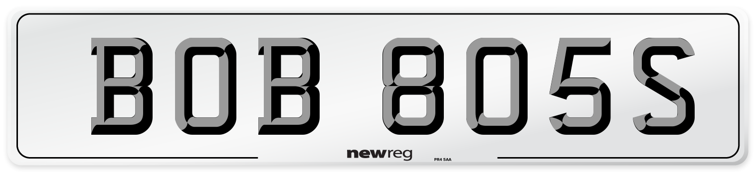 BOB 805S Number Plate from New Reg